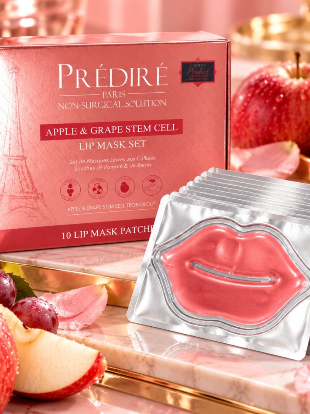 Predire Paris Apple & Grape Stem Cell Lip Mask Set of 10 BNIB Gift Set